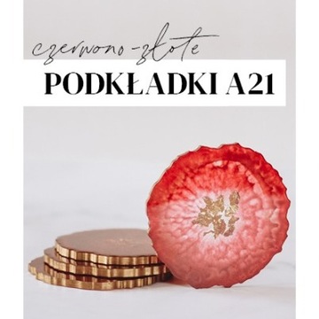 Podkładki pod kubek czerwone-złote A21 Holika