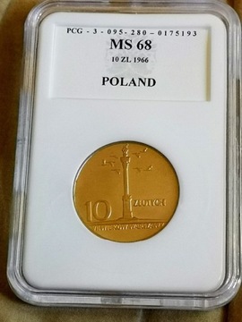 Moneta obiegowa prl 10zl mała kolumna PCG