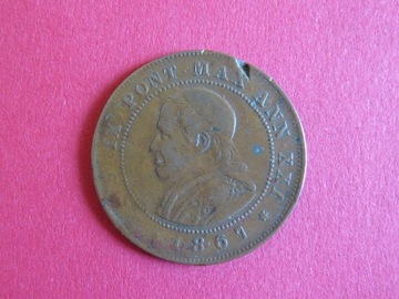 WŁOCHY 2 SOLDI (R) 1867 -10 centesimi-RZADKA