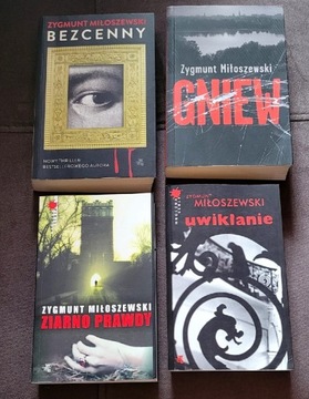 4książki Z.Miłoszewski-Bezcenny,Gniew,Uwikłanie,Ziarno Prawdy