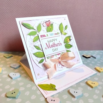 Dzień Matki - kartka różowa