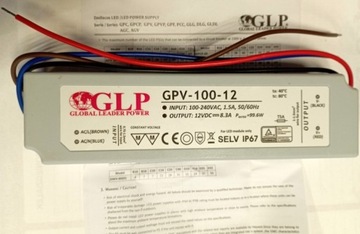 Zasilacz LED GPV-100-12 12VDC 99,6W