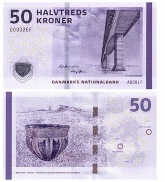 Denmark 50 Kroner, 2009-20, P-65, UNC