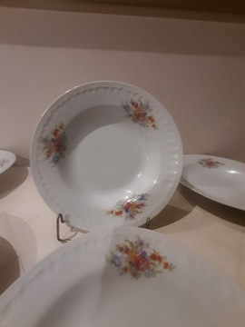 Porcelana Bogucice piękne głębokie talerze 6 szt