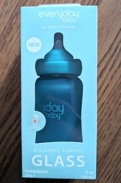 Everyday Baby Butelka S reagująca na temperaturę 150ml turkus szkło