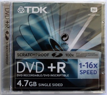 TDK DVD+R ScratchProof*. Zestaw 8 sztuk.