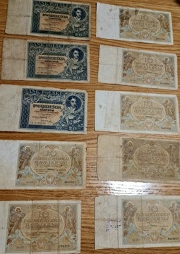 Stare banknoty, 10, 20 złotych, antyki, 