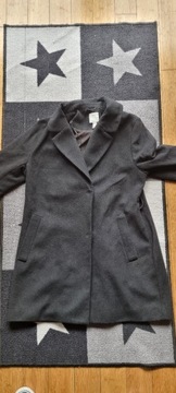 Czarny płaszcz damski H&M XL