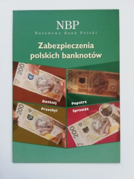 Zabezpieczenia polskich banknotów Książeczka z NBP