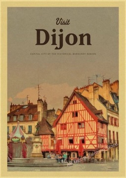 PIĘKNY plakat vintage DIJON Francja