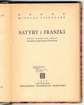 Satyry i fraszki - Rodoć Mikołaj Biernacki 1950