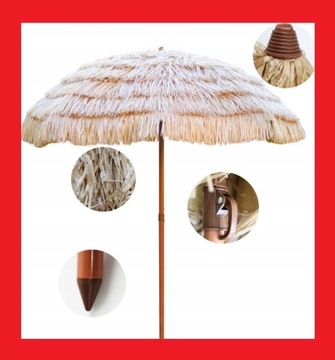 DUŻY PARASOL OGRODOWY Plażowy Hawajski 160 CM