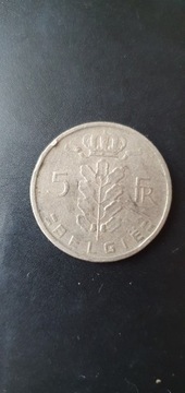 Belgia 5 franków 1960 rok / E