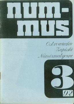 NUMMUS NR 3 /92 OSTROWIECKIE ZAPISKI NUMIZMATYCZNE