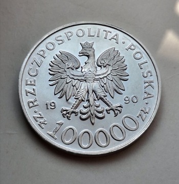 100000 zł Solidarność z 1990r 
