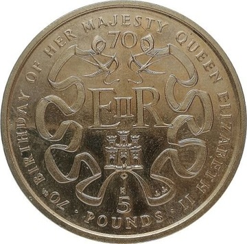 Gibraltar 5 pounds 1996, KM#354
