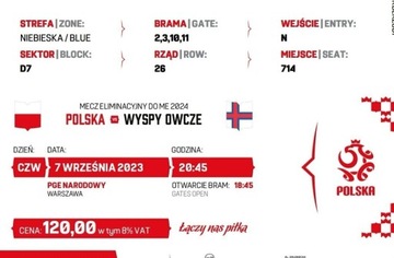 Bilet na mecz Polska-Wyspy Owcze