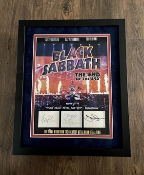 BLACK SABBATH - autografy w oprawie + certyfikat