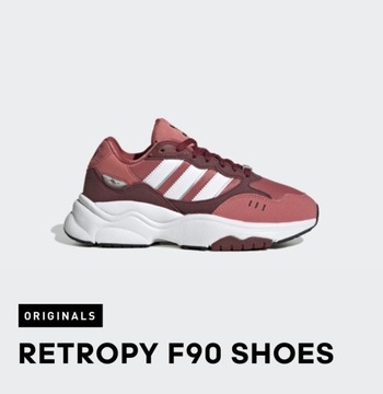 Buty sneakersy Adidas Retropy F90 J burgundowe