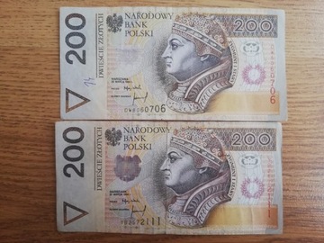 Banknoty 200 zł z 1994 r. 
