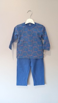 piżama bawełniana chłopięca rozmiar 80 niebieska