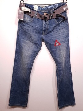 Nowe spodnie jeansowe Crosshatch W30 L32 pasek