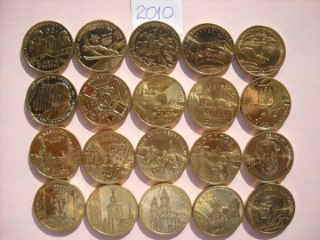 Monety 2 zł NG - rocznik 2010  komplet 20 szt 