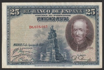 Hiszpania 25 peset 1928 - D8,