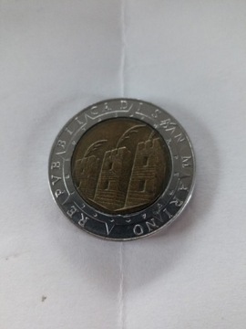 Moneta San Marino 500 lirów 1992