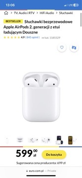 Airpods 2 oryginalne paragon gwarancja