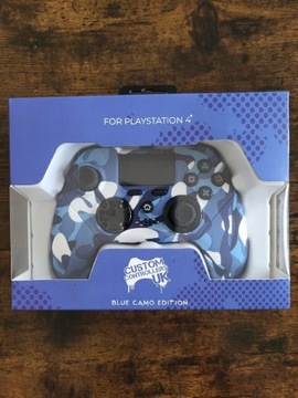 Przewodowy Pad PS4 NOWY blue camo edition