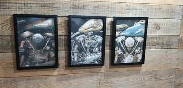 Obraz  fotografia 3 szt. silnik Harley Davidson 