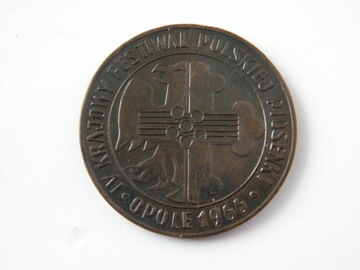 Medal  IV Festiwal Polskiej Piosenki Opole 1966 r.