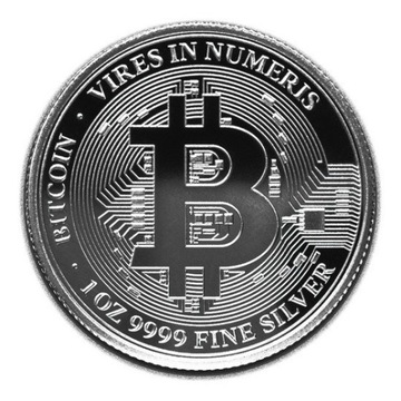 Moneta srebrna 2$ Bitcoin 1 oz