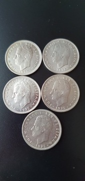 Hiszpania 5 pesetów 1975 rok