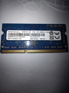 Pamięć RAM 4GB 1rx8 PC3L 12800S 11 13 B4 1600