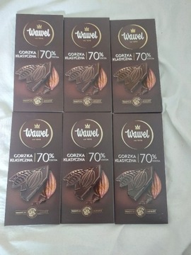 6x Czekolada Wawel gorzka 70% kakao