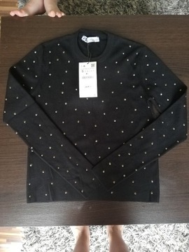 Nowy sweter Zara z dżetami, S