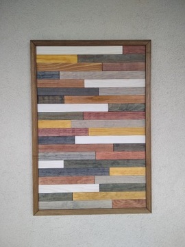 Obraz mozaika dekoracja ścienna z drewna 64x44 cm 