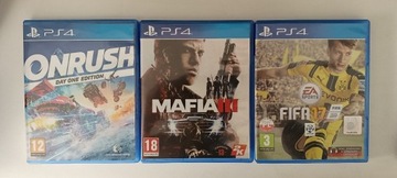 Onrush Mafia III i FIFA 17 PS4