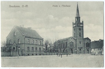 Dębno Neudamm Kirche u. Pfarrhaus