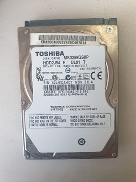 Dysk twardy Toshiba 320GB 2,5' uszkodzony