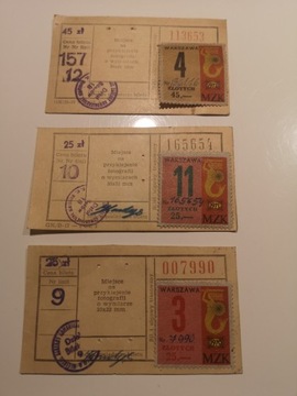 MZK bilet miesięczny ze znaczkiem 1970 1971 1972