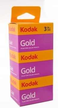 Film Kodak Gold 200/36x3  kolor klisza negatyw. 