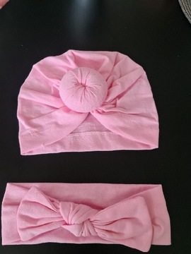 Zestaw wiosenny turban + opaska 