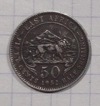 (1770) Brytyjska Afr. Wsch. 50 centów 1952