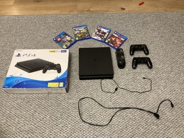 Konsola Ps4 + gry + ładowarka + 2x pad