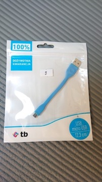 Kabel USB / USB micro o długości 12,3 cm