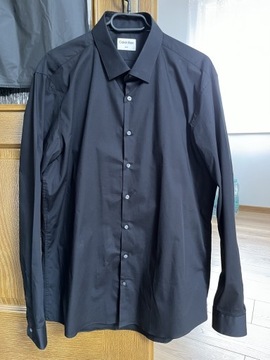 Czarna koszula męska Calvin Klein 188/44 Slim Fit