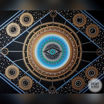 Wielka Mandala Astrologiczna 100x80cm obraz